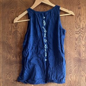 Ralph Lauren Navy Blue Girls Tank Top with Inspirational Text